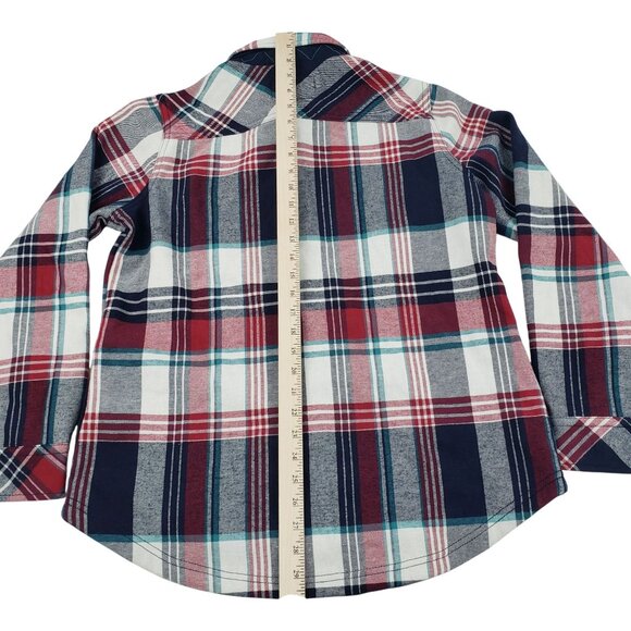 Orvis Shirt Men's Medium Plaid Flannel Fleece Lined Shacket Snap Button - Picture 5 of 7